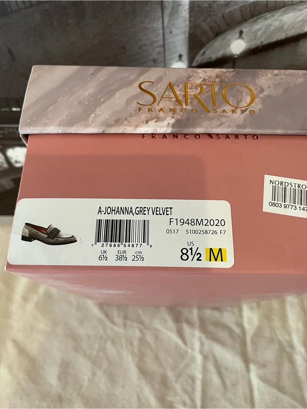 Franco Sarto Studded Velvet Women's Loafers in Taupe